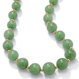 Green Jade 10k Beaded Necklace 18