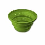 Island Bamboo 8-Inch Collapsible Colander and Steamer, Lime Green