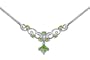 1.25 carats total weight Princess Cut & Round Shape Peridot Multi-Gemstone Necklace in Sterling Silver