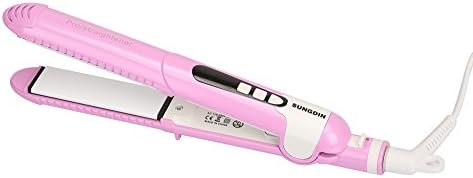 Afunti® Professional LCD Ceramic Hair Straightener Irons Flat Iron salon Tourmaline Straightening plates (Pink)
