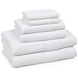 Kassatex 6-Piece Hotel Waffle Collection Towel Set, White