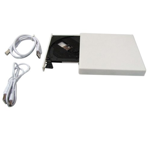 24X USB Slim External PC/Notebook CD-ROM Drive White