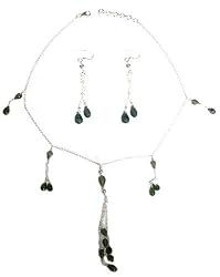 Necklace with Earring Sterling Silver Labradorite Jewelry (gnklcs303)