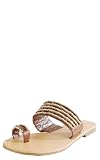 Metis Beaded Toe Flat Sandals TAN