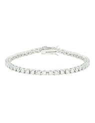 Silvertone Victorian CZ Tennis 8 Inch Bracelet