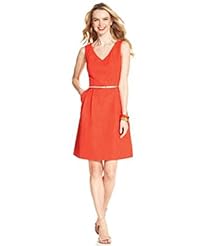 Belted Jacquard Sleeveless  Dress