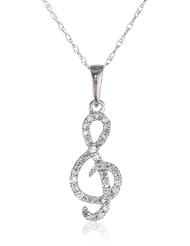 10k Gold Diamond Music Note Pendant Necklace (1/5 cttw, H-I Color, I2-I3 Clarity), 18"