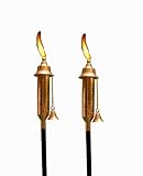 Elegante Hammered 70 Torch Pair of Copper with Knock Down Iron Stand, Snuffer & Fiber Glass Wick. Easy to Assemble & Creates a Beautiful Environment.