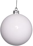 Shiny Glamorous White UV Resistant Commercial Shatterproof Christmas Ball Ornament 4" (100mm)