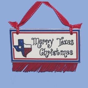 MERRY TEXAS CHRISTMAS PLAQUE - 6X4 PORCELAIN  MERRY TEXAS CHRISTMAS PLAQUE., Quantity of 6...