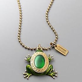 AUTHENTIC COACH SANDY FROG PENDANT NECKLACE
