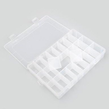 Neewer Adjustable 24 Compartment Slot Plastic Storage Box Jewelry Tool Container