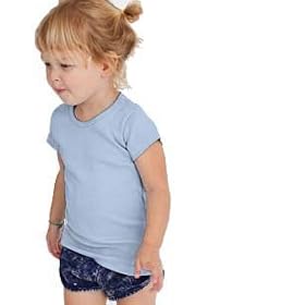 American Apparel 4121 Kids Cap Sleeve Baby Rib Tee