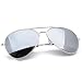 Sunglasses Men's / Women's - Unisex Mirrored Aviator Sunglasses - Silver Fox Sunglasses - Silver Frame Mirrored Lens + Hard / Soft case & Cloth - Affordable Sunglasses
