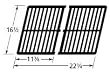 Porcelain Coated Cast Iron Rectangular Cooking Grid Set For Vermont Castings, ProChef, Ellipse and Kenmore Grills