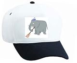 White Cap with elephant, broom, sweeping, janitor