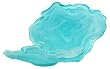 Colorful Art Glass Small Sea Blue Oyster Bowl 9"L x 7"W Set of Two