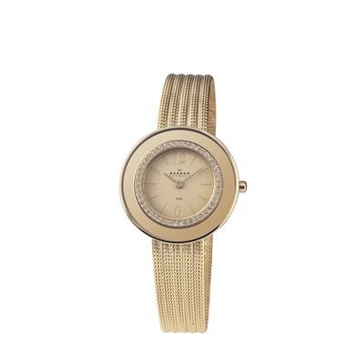 Skagen Denmark Womens Watch Gold Mirror Border Glitz #363SGG