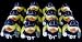 One Dozen (12) Black & White BASEBALL Rubber Ducky Duck Duckie Party Favors