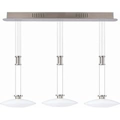 3-fl. Balken h�henverstellbar "Elina" in Opalwei� / Nickel geb�rstet / Chrom