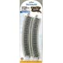 Bachmann Trains Snap-Fit E-Z Track Nickel Silver Reversing 18" Radius Curved Track (4/card)