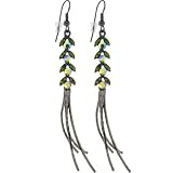 Aurora Olivine SWAROVSKI CRYSTAL Chain Drop Earrings