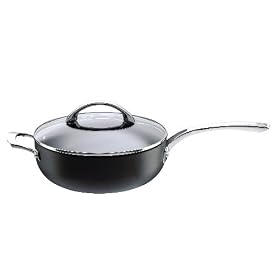 Raymond Blanc by Anolon Professional Hard Anodised Non-stick Covered Chef's Pan with Helper Handle, 26 cm, 3.8 Litre