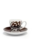 from La Cafetire Mary Lou Brown Espresso Cup & Saucer x 4 (Model CA020409)