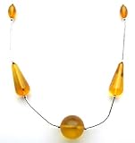 Multicolor Amber and Sterling Liquid Silver Necklace, 18