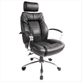 Commodore II Oversize Leather Executive Chair in Black