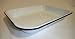 Enamelware Large Open Roasting Pan, Vintage White with Blue Rim