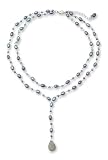 Pearl necklace, 'Love Blues' 0.4 W 19.3 L