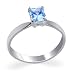Sterling Silver Band Emerald Cut Blue Cubic Zirconia Solitaire Ring Size 5 to 10