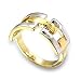 Women's Free Form No Stone Two-Tone Brass Ring, Size: 5-10