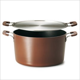 【クリックで詳細表示】藤井恵 ホーロー両手鍋24cmSTカバー付(ブラウン)M-0004