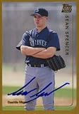 Sean Spencer, Seattle Mariners, 1999 Topps Rookie Card Autographed Card