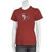 Reebok San Francisco 49ers Ladies Red Distressed Logo T-shirt