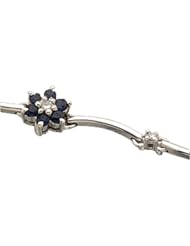 14K White Gold Sapphire and Diamond Bracelet -- LIFETIME WARRANTY