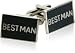 Wedding Cufflinks for your Best Man in Black & Silver with Presentation Box