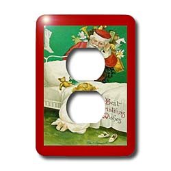 Sandy Mertens Vintage Christmas Designs – Vintage Child Praying With Santa – Light Switch Covers – 2 plug outlet cover