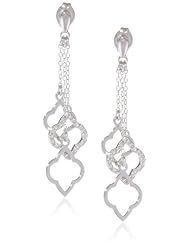 Sterling Silver Open Clover Shaped Multi-Drop Earrings