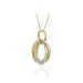 18K Gold Over Sterling Silver Diamond Accent Triple Intertwined Circle Pendant image 2