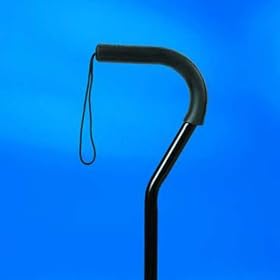Invacare INV409186 Cane Offset Black W-Dual Cam Grip