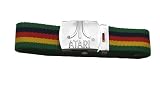 A49-00 Atari Rasta Rainbow Canvas Video Game Web Belt