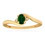 MAY Birthstone Ring 10K Yellow Gold Emerald Ring