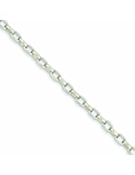 14K White Gold 4.4mm Polished Fancy Link Brace 7.75 Inches