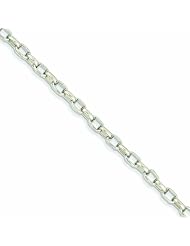 14K White Gold 4.4mm Polished Fancy Link Brace 8.75 Inches