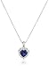 Platinum-Plated Sterling Silver Created Gemstone and White Topaz Halo Heart Pendant Necklace, 18
