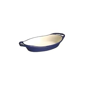 Lodge Enamel Cast Iron Oval Casserole Dish 2 Qt - Blue by Lodge
