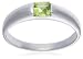 9ct White Gold AMR315779 Ladies Princess Cut Peridot Solitaire Ring